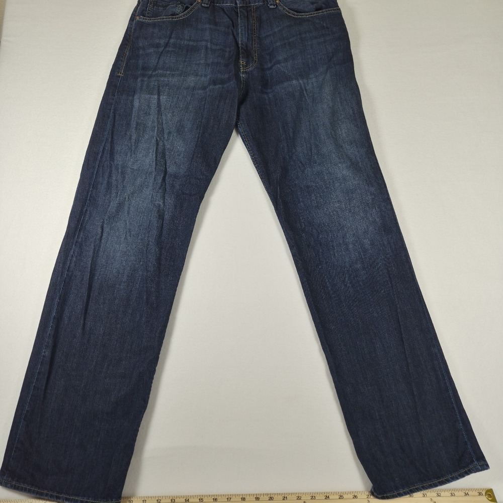 Mavi Max Blue Jeans Men's 34x34 Mid-rise Baggy Wide Leg Dark Wash